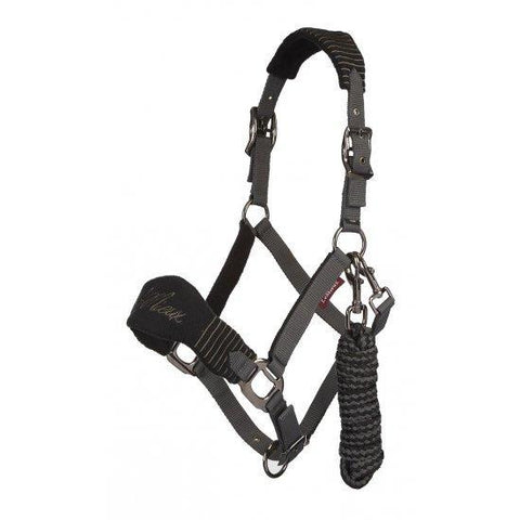 a nylon fleece headcollar halter